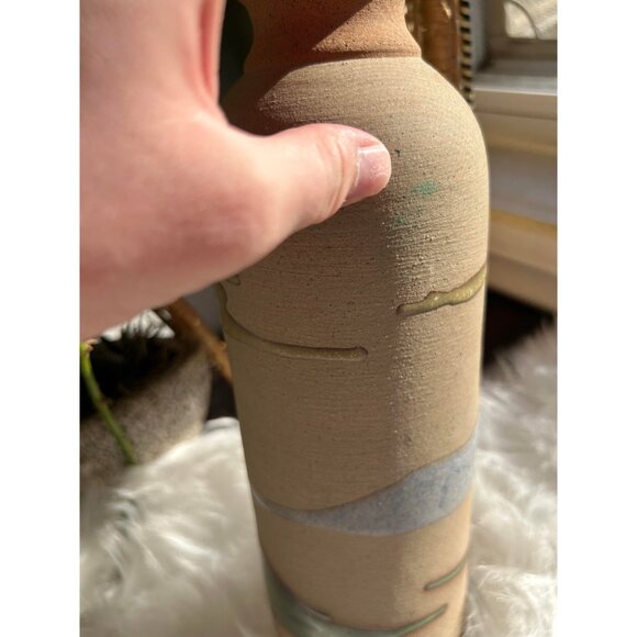 Vintage Alfadom Rodolfo Stoneware Art Pottery Drip Glazed Vase - Signed - Picture 2 of 6